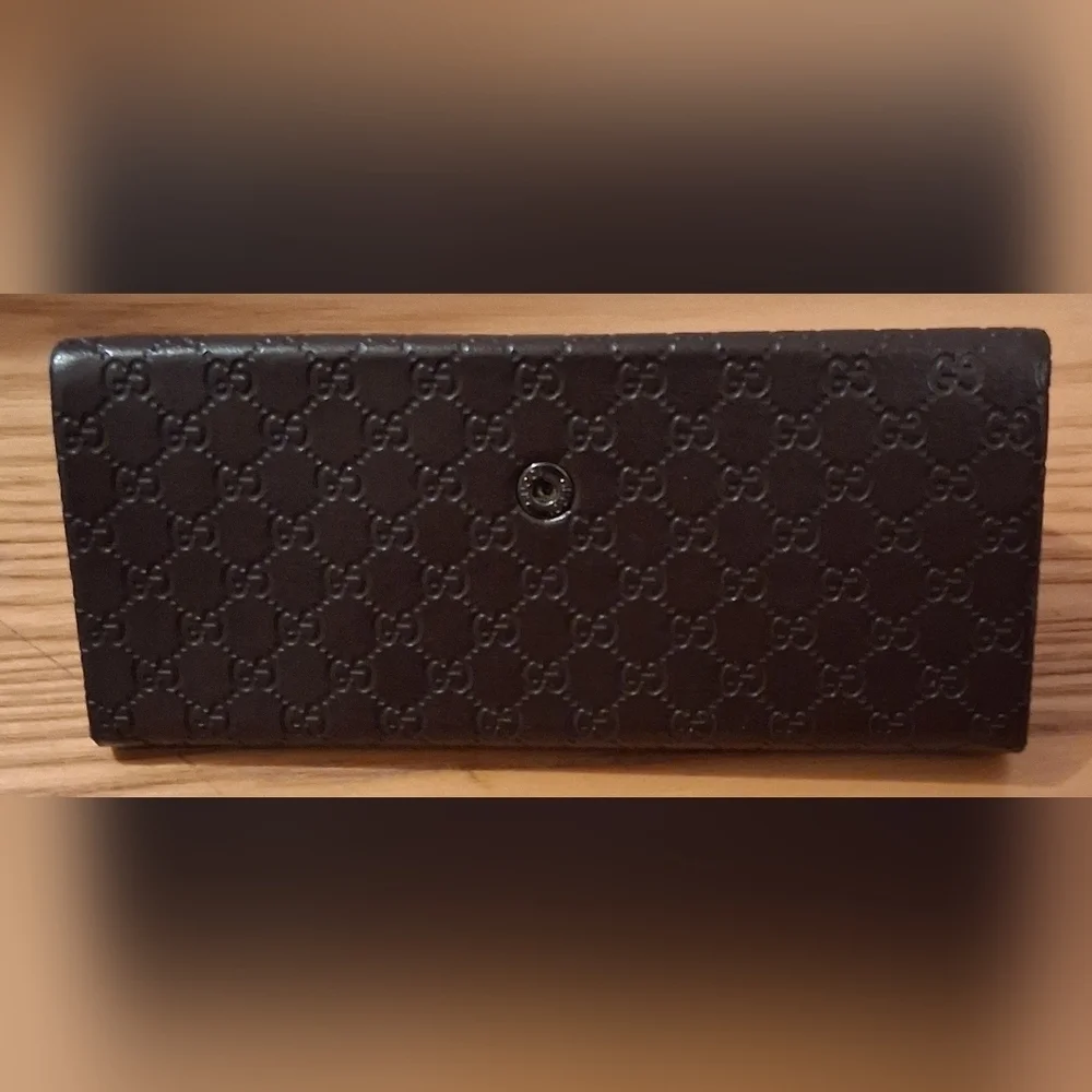 EUC Gucci GG Sima Mocha Signature Folding Sunglass Eyeglass Hard Travel Case